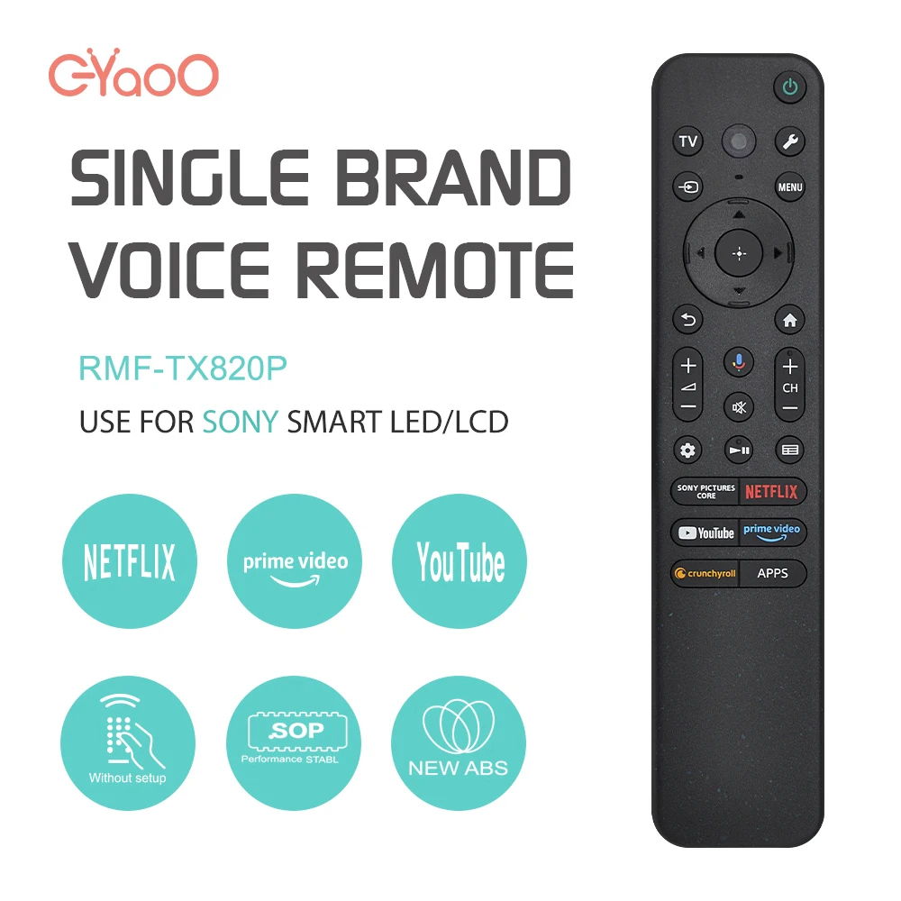 RMF-TX820P nueva función de voz Control remoto para televisores LED/LCD inteligentes Sony con botones brillantes de retroiluminación