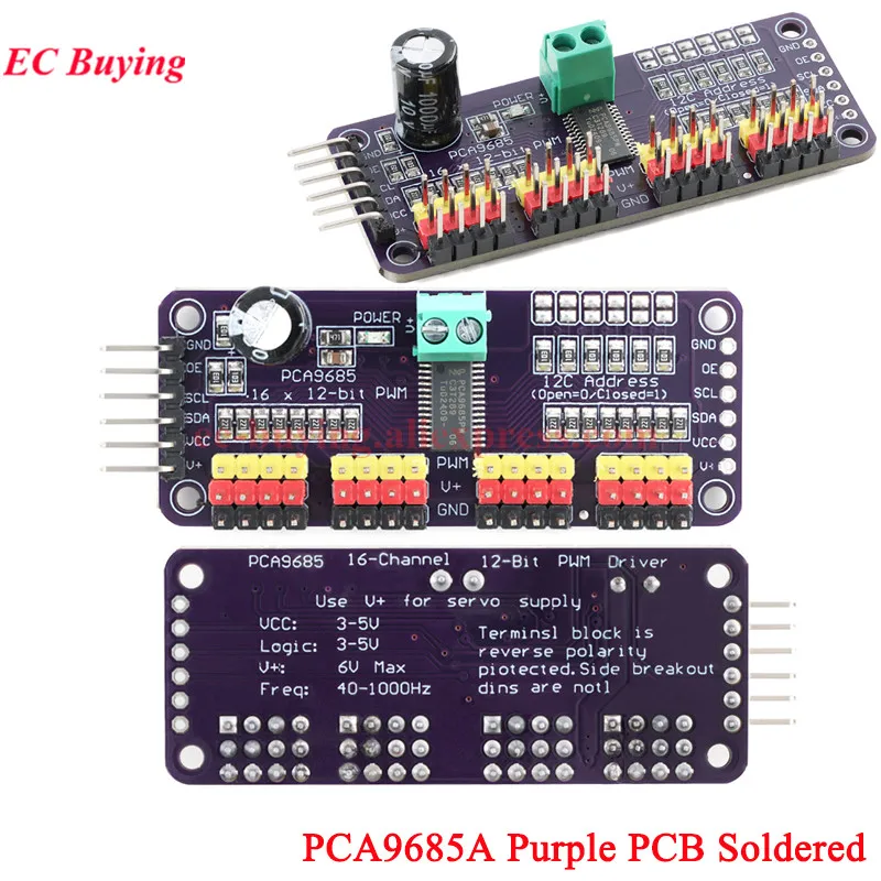 1-10 Uds PCA9685 PCA9685A PCA9685PW 16 canales 12 bits PWM Servo Shield módulo controlador de Motor interfaz I2C para Arduino Raspberry Pi - imagen 5