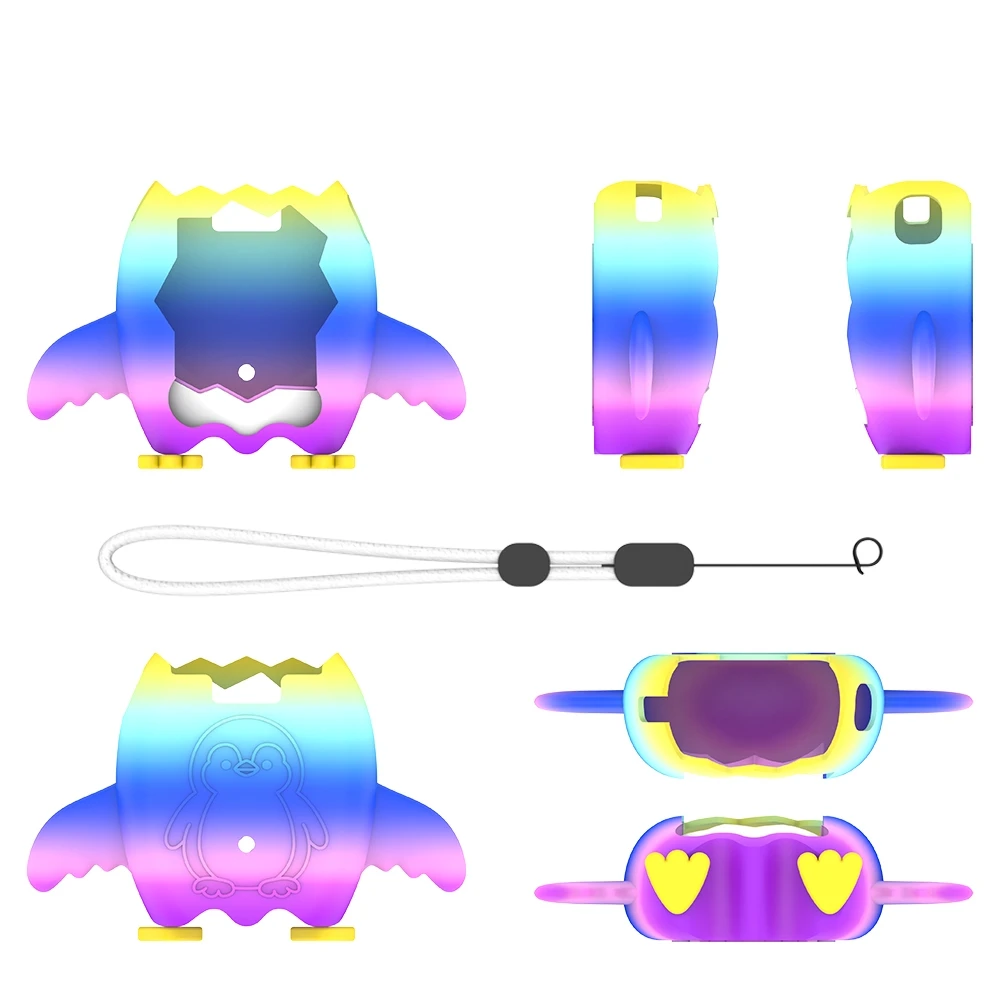 Funda protectora de silicona para Tamagotchi Paradise, equipo electrónico para mascotas, carcasa protectora anticaída con cordón antipérdida