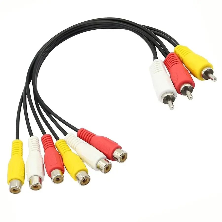 Cables AV de Audio y vídeo Nku 3RCA macho-hembra 3 RCA macho a 6 RCA 9RCA hembra Cable adaptador divisor para reproductor de DVD TV box - imagen 3