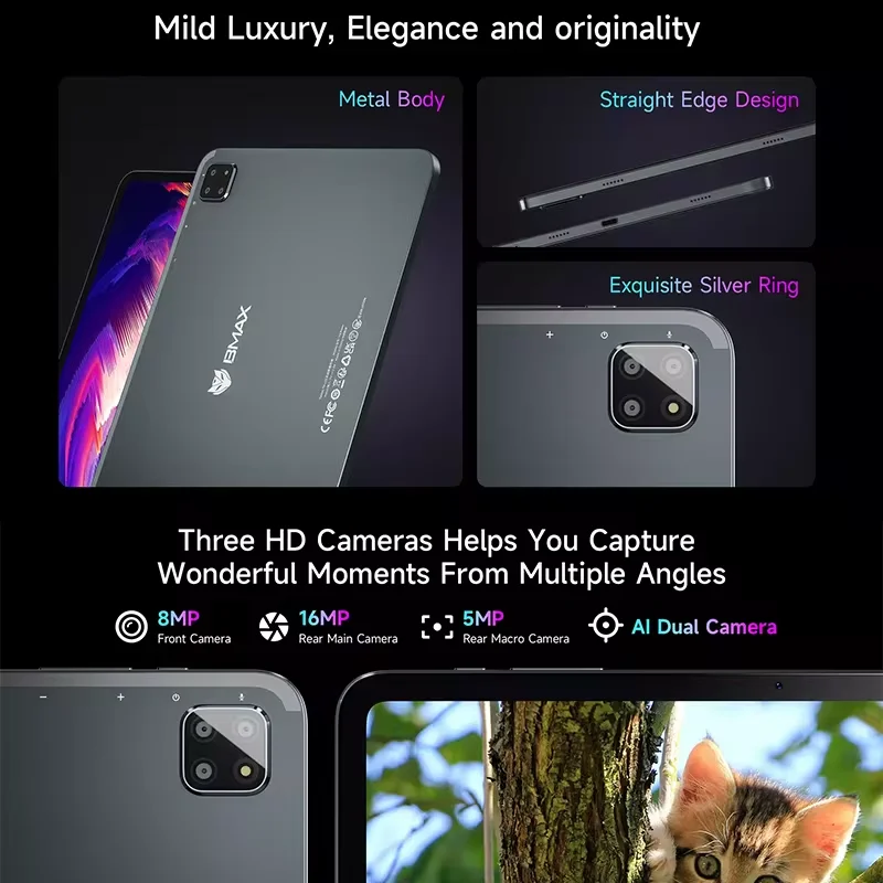 Bmax 11,4 "Tablet I12 Power Android 15 2,4 K 90 HZ pantalla Octa Core MTK G99 Max 22GB(6GB+16GB) RAM 128GB ROM 4G LTE Pad - imagen 5