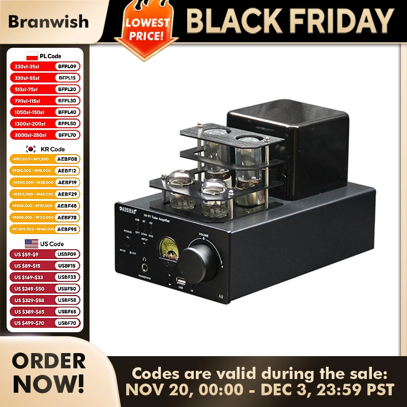 AMPLIFICADOR DE TUBO HiFi de 80W + 80W, amplificador de fiebre de alta potencia, altavoz de Audio para cine en casa con amplificador de oreja Bluetooth 5,0 - imagen 2