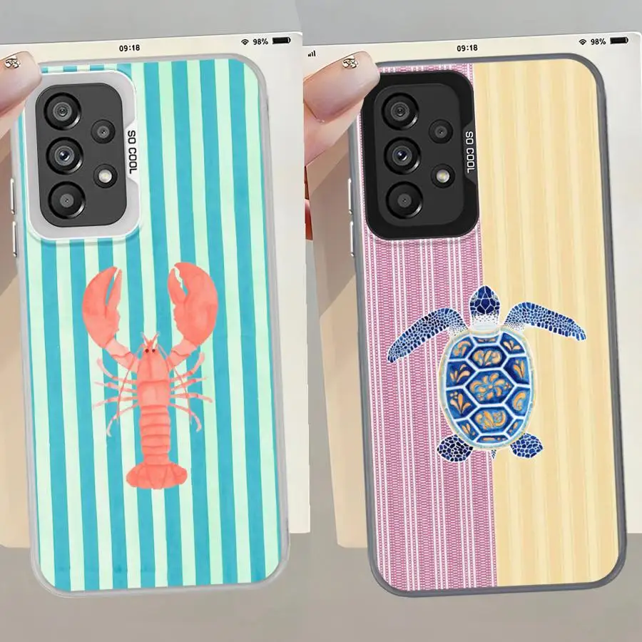 Marinc Life cangrejos langostas Cool Back funda de teléfono para Samsung Galaxy S23 S24 FE S23 S21 S25 S20 Plus S22 Note 20 Ultra