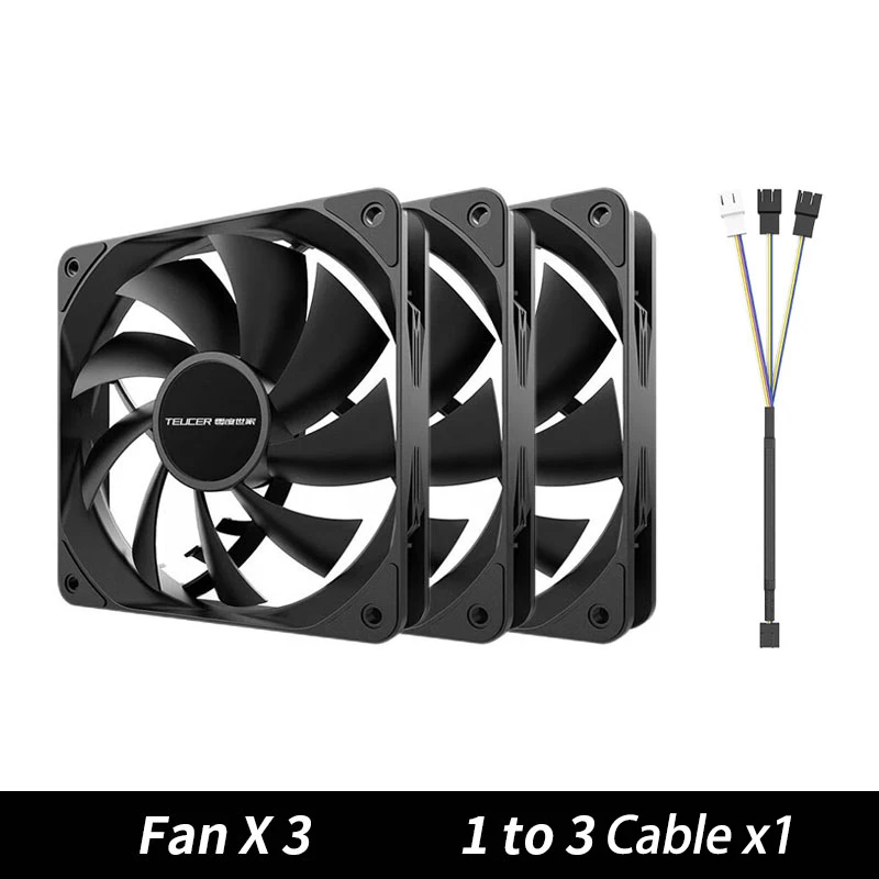 3PCS Fan Black