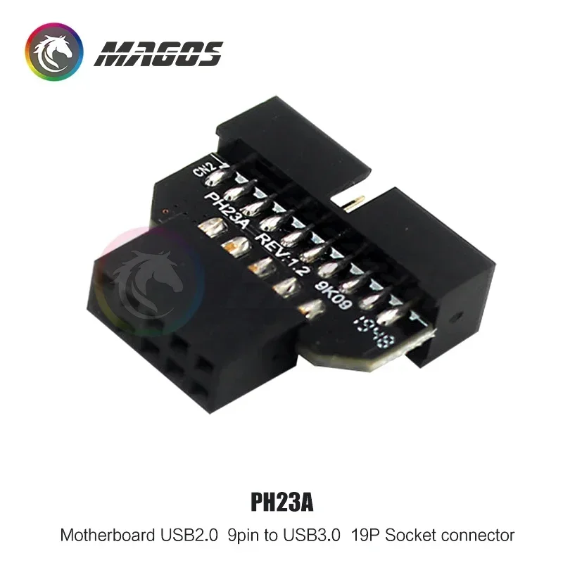 Conector adaptador de cabezal de placa base de ordenador USB 3,0 a USB 2,0 convertidor de escritorio de 19 pines accesorios de ordenador de escritorio - imagen 2