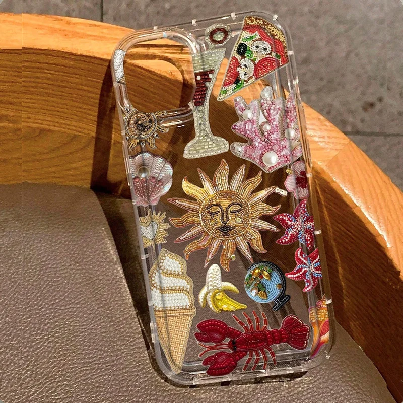 Funda de teléfono transparente con ojos florales marinos para IPhone 16 17 15 14 13 12 11 Pro Max XR XSMAX 7 8 Plus, funda trasera de TPU suave anticaída - imagen 2