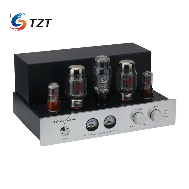 TZT KT88-K1 versión VU Meter/versión Bluetooth5.0 Clase A amplificador de tubo electrónico puro HiFi salida de 15Wx2 con 5 tubos de vacío - imagen 2