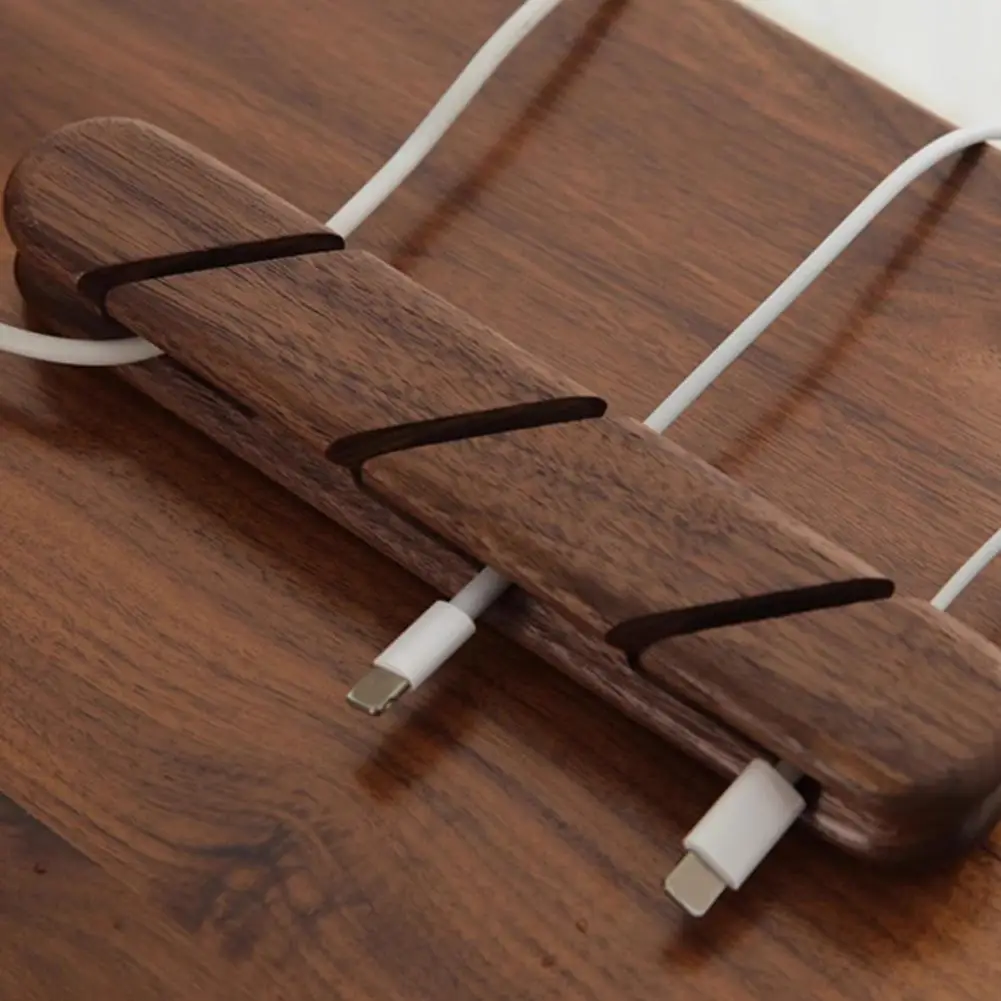 Organizador de cables de concentrador de madera maciza, Cable de carga, Cable de datos para auriculares y Cable de fijación de Hardware, hebilla con ranura, tarjeta de fijación Sor M5K5 - imagen 2