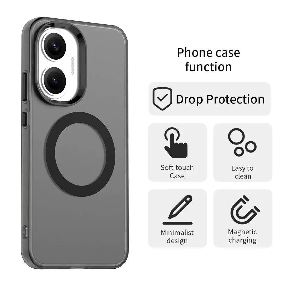 Funda de carga inalámbrica magnética para Xiaomi 15T Poco F7 5G ultra x7 pro, funda de colores caramelo, carcasa trasera dura transparente para pc - imagen 2