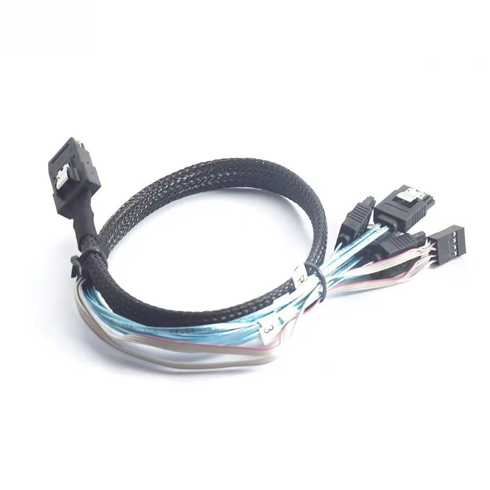 Mini Sas SFF-8087 a 4 SATA con cable de almacenamiento de servidor de energía de carga lateral de banda lateral-resistencia de alto voltaje 300V DC - imagen 4