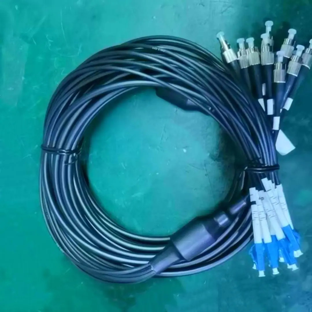 24C cable de conexión de fibra óptica blindada LC SC FC APC ST TPU 100m 120m 150m LSZH impermeable al aire libre 24 núcleos 24 fibras puente FTTH - imagen 4