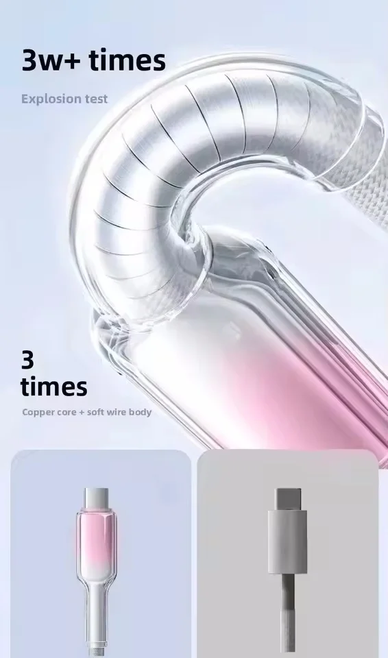 Cable de carga rápida USB a tipo C de 120W para iPhone 17 16 15 Pro Max Air USB a C Cable de cargador rápido colorido para Samsung Xia - imagen 4