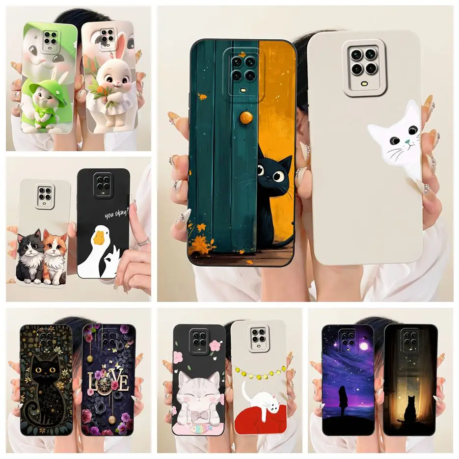 Para Xiaomi Redmi Note 9 Pro Max funda Note 9S lindo gato funda de dibujos animados a prueba de golpes funda de teléfono para Redmi Note 9 Pro Note9 S bolsas suaves