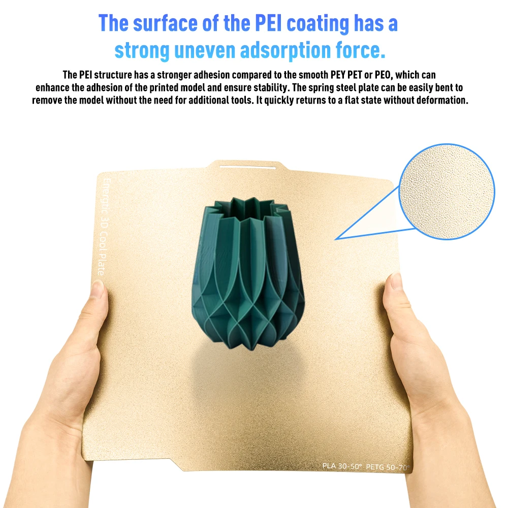 Placa de construcción de impresión en frío, cama PEI para Bambu Lab A1, hoja de acero con resorte, impresión de doble cara, fuerte adherencia, accesorios de impresora 3D - imagen 2