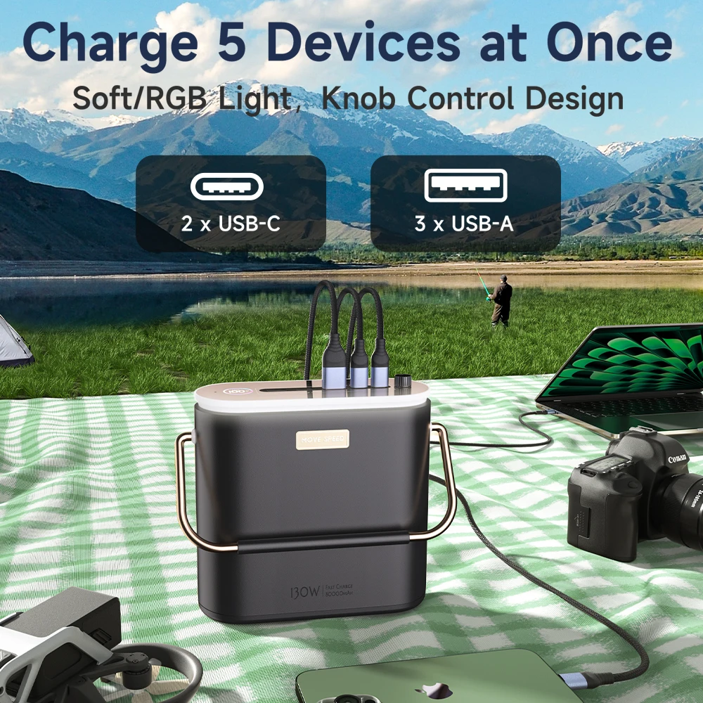 MOVESPEED S80 130W banco de energía 80000mAh carga rápida Powerbank fuente de alimentación portátil al aire libre para teléfonos portátil Drone cámara - imagen 4