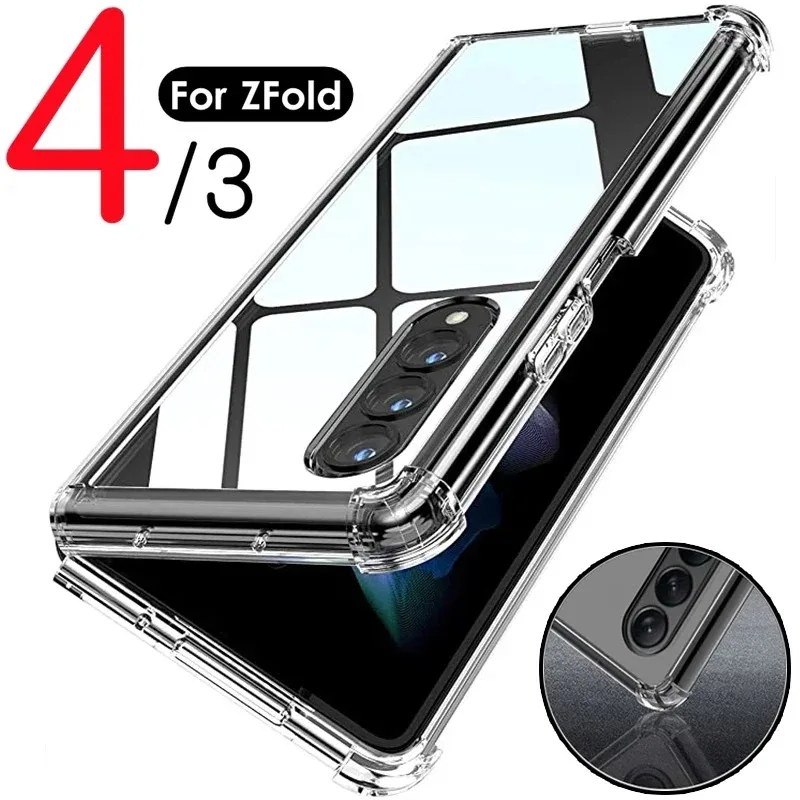 Funda plegable transparente a prueba de golpes para Samsung Galaxy Z Fold 7 6 5 4 3 W24 W23 5G, funda dura para teléfono de PC, carga inalámbrica