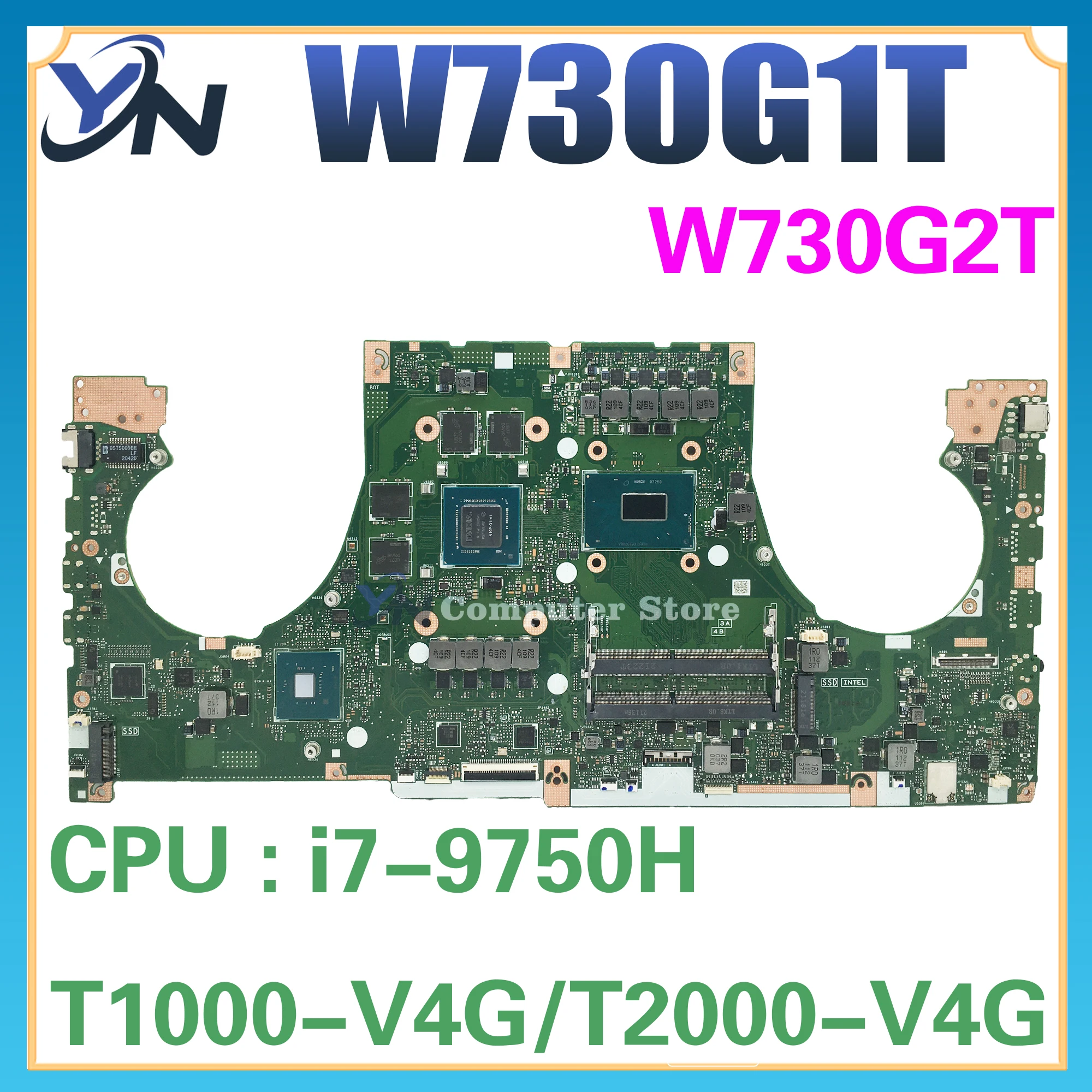 Placa base W730G1T para ASUS ProArt Studiobook Pro X W730G2T W730G2T placa base para ordenador portátil I7-9750H CPU T1000 T2000 GPU - imagen 2