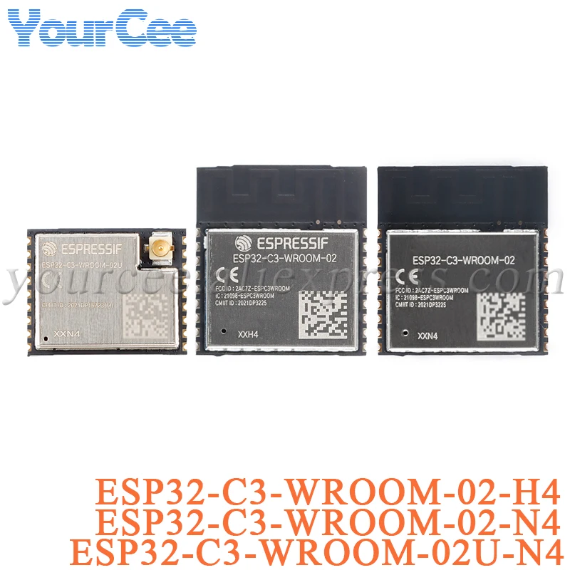 10 uds/1 unidad ESP32-C3-WROOM-02 02U H4 N4 ESP32-C3-MINI-1 ESPC3-20 ESP32 2,4 GHz BLE 5,0 WiFi módulo inalámbrico UART I2C I2S SPI Flash - imagen 2