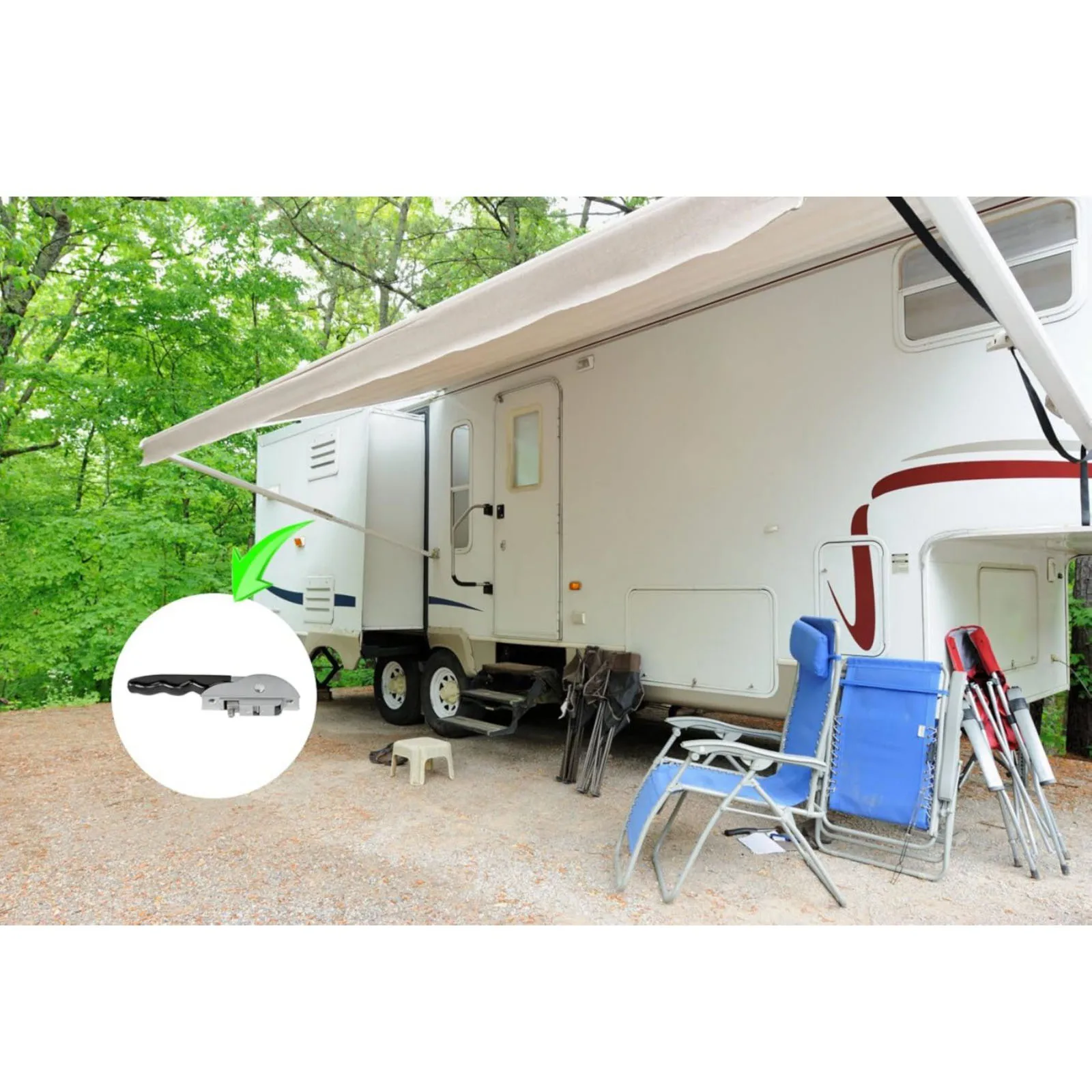 Reemplazo de manija de elevación de toldo Dometic 830644 para modelos A y E, Material 8500 y 9000, manija de elevación de toldo Dometic, fácil instalación