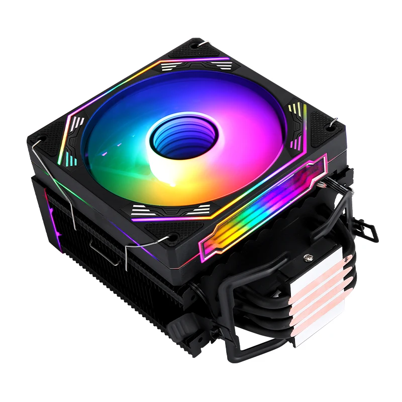 XUANFENG Disipador de calor de CPU duradero Compatible LGA2011 1200 1700 i5 x79 x99 AMD PC Cooler Procesador 4/6 Tubo de calor Negro Ventilador ARGB de 120 mm - imagen 3