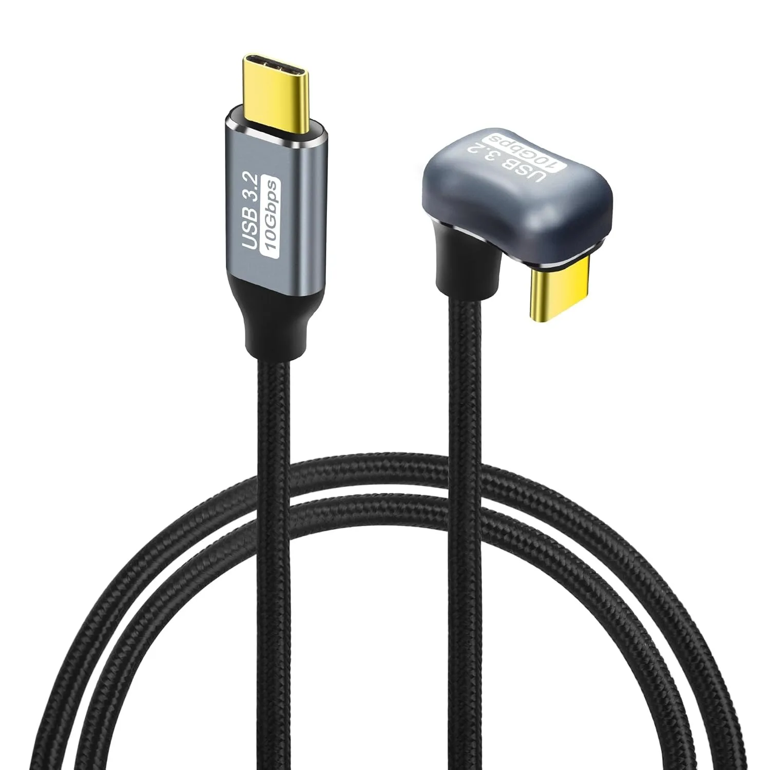Cable de carga rápida USB C PD 100W en forma de U, USB tipo C en ángulo de 180 grados, 3,2, 10Gbps, 4K @ 60Hz, Cable de pantalla para portátiles, teléfonos VR, almohadillas
