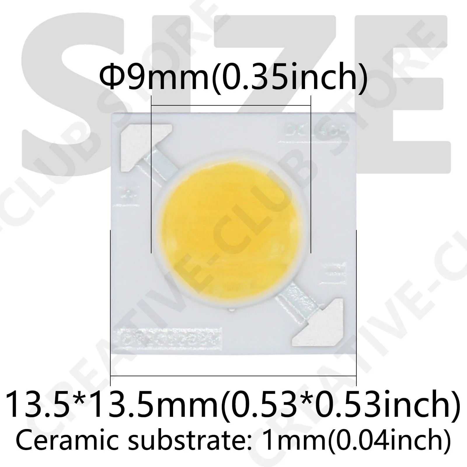 Base de cerámica, 10 Uds., Chip LED COB con soporte, 3W, DC3V, 1000mA, 2700K, 5000K, fuente de luz de superficie para reflector, foco de luz descendente - imagen 5