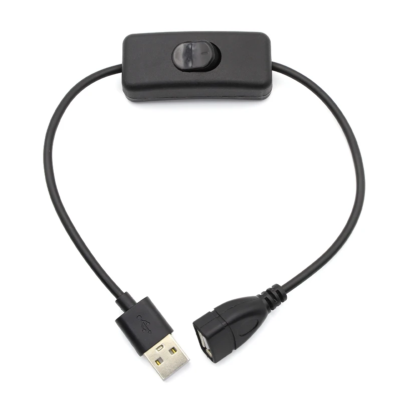 Cable USB con interruptor de encendido/apagado, palanca de extensión para lámpara USB, ventilador LED USB, línea de alimentación, adaptador duradero, negro/blanco, 1 Uds. - imagen 3