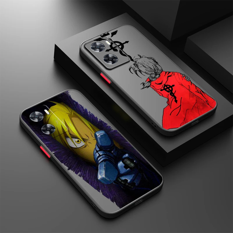 Fullmetal Alchemist Anime Movie translúcido esmerilado para OPPO X5 X3 A54S A5 A94 A16 A53S A57 A74 A72 A96 A98 A78 5G TPU