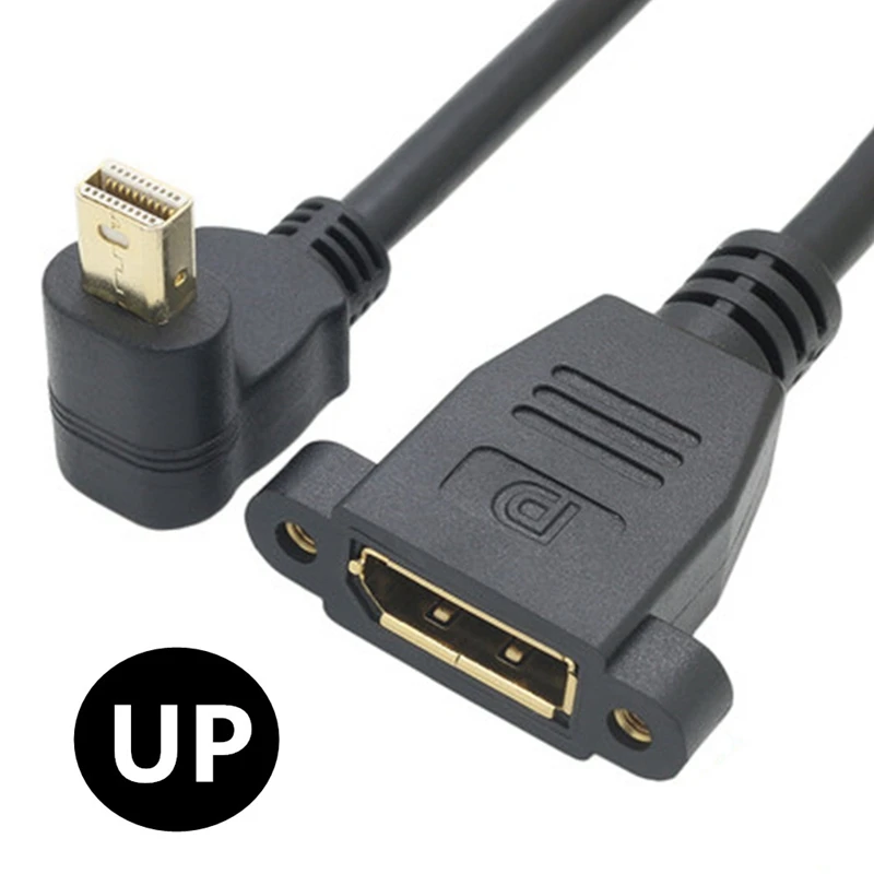Mini DisplayPort Dorado 4K De 0,3m Macho 90 °   Cable de extensión de instalación de panel hembra de ángulo a DP para monitor de computadora Apple - imagen 4