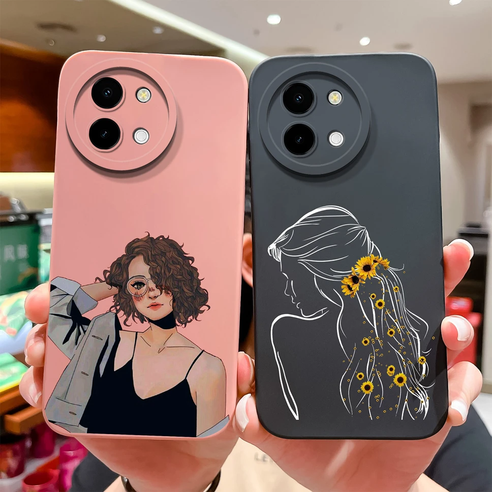 Para Vivo Y38 5G funda de moda bonita dulce chica suave silicona líquida protección de cámara funda de teléfono para Vivo Y 38 5G Fundas Coque