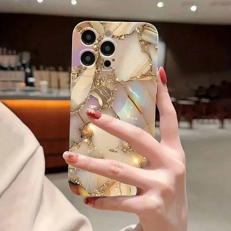Funda con patrón de mármol clasificado dorado para iPhone 17 16 15 Pro Max 14 Plus 13 12 11 Pro Max Mini XS X XR 7 8 Plus 16E cubierta a prueba de golpes - imagen 3