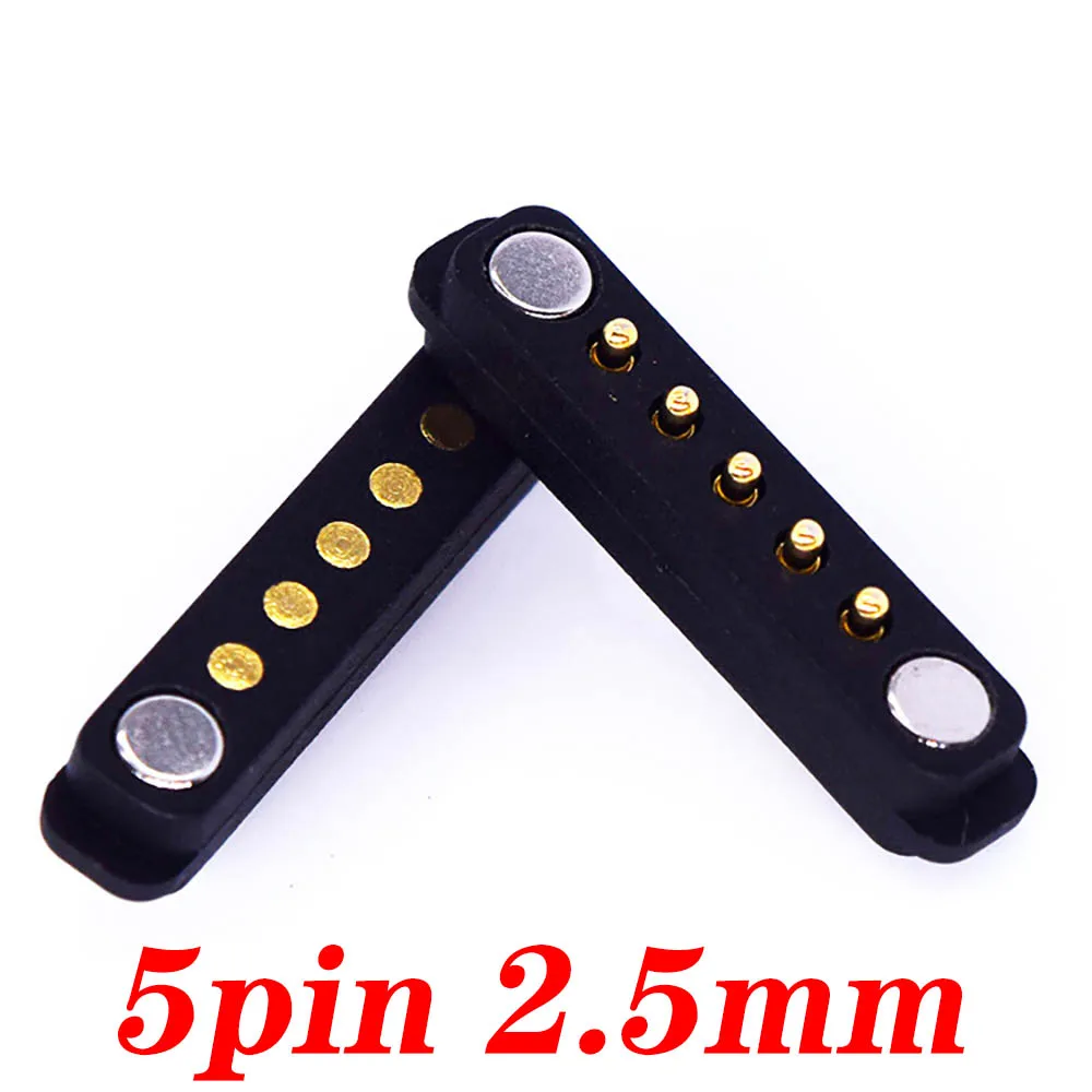 20 piezas conector Pogo Pin magnético de 5 pines Pogopin macho hembra con resorte toma de corriente CC 5P - imagen 4