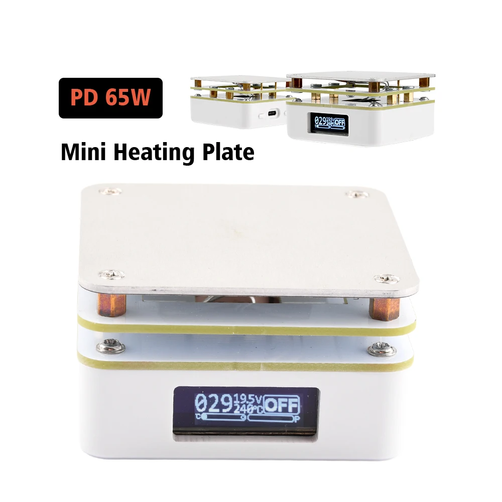 Mini precalentador de placa caliente, placa PCB, soldadura, herramienta de calefacción de temperatura constante ajustable, herramientas de reparación de estación de precalentamiento, 65W - imagen 4