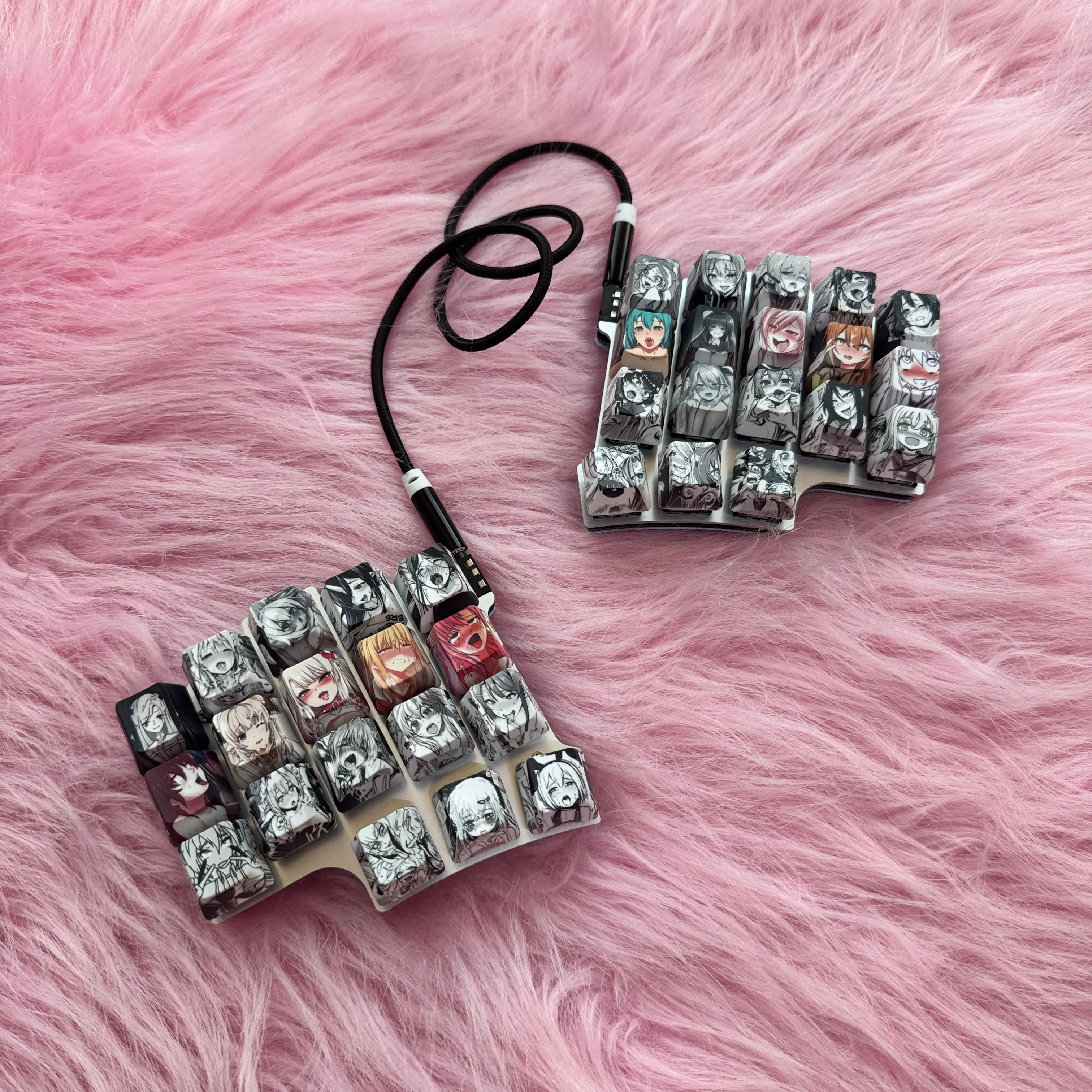 Teclado dividido X7, 36 teclas, con cable, modo único, intercambio en caliente, QMK/VIA, cambio de tecla, teclado mecánico dividido ergonómico personalizado de 9 capas