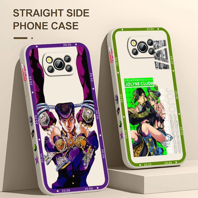 JOJO Kujo Jotaro-funda de teléfono de Anime para Xiaomi Poco, X4, X3, F4, NFC, M6, M4, M3, GT S Pro, 4G, 5G, cuerda líquida izquierda - imagen 3