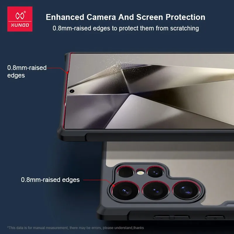 Para Samsung Galaxy S25 Ultra funda XUNDD Airbags a prueba de golpes transparente PC + TPU protector parachoques trasero - imagen 4