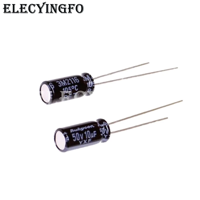 Rubycon-condensador electrolítico de aluminio para placa base, 50V, 10uF, 50 uF, 5x11mm, alta frecuencia, baja ESR 50YXF10MEFC5X11 - imagen 2