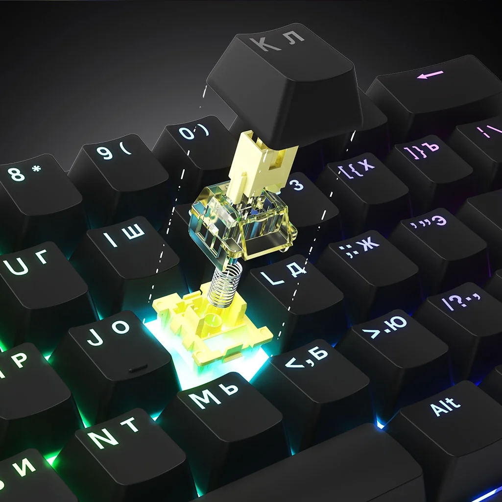 Akko 3061S Teclado mecánico HE negro 60% ANSI ruso RGB interruptor magnético disparo rápido 8K TypeC teclado para juegos personalizado con cable - imagen 2