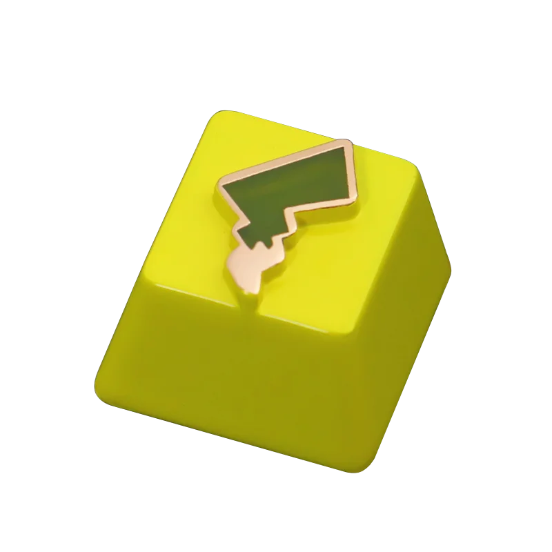 Pikachu Lconic Tail Keycaps decoración de teclado teclas de astigmatismo personalizadas consola de juegos totalmente de Metal tapas de teclado de descompresión - imagen 5
