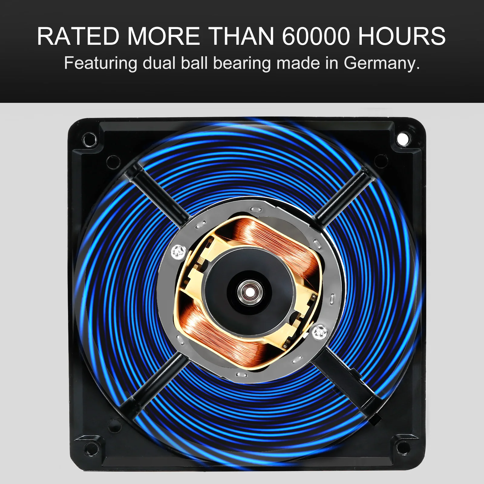 Ventilador de refrigeración de CA 1238, 120 mm, 120 V 115 V 110 V, alta velocidad con cable de alimentación, rodamiento de bolas dual para refrigeración de computadora - imagen 5