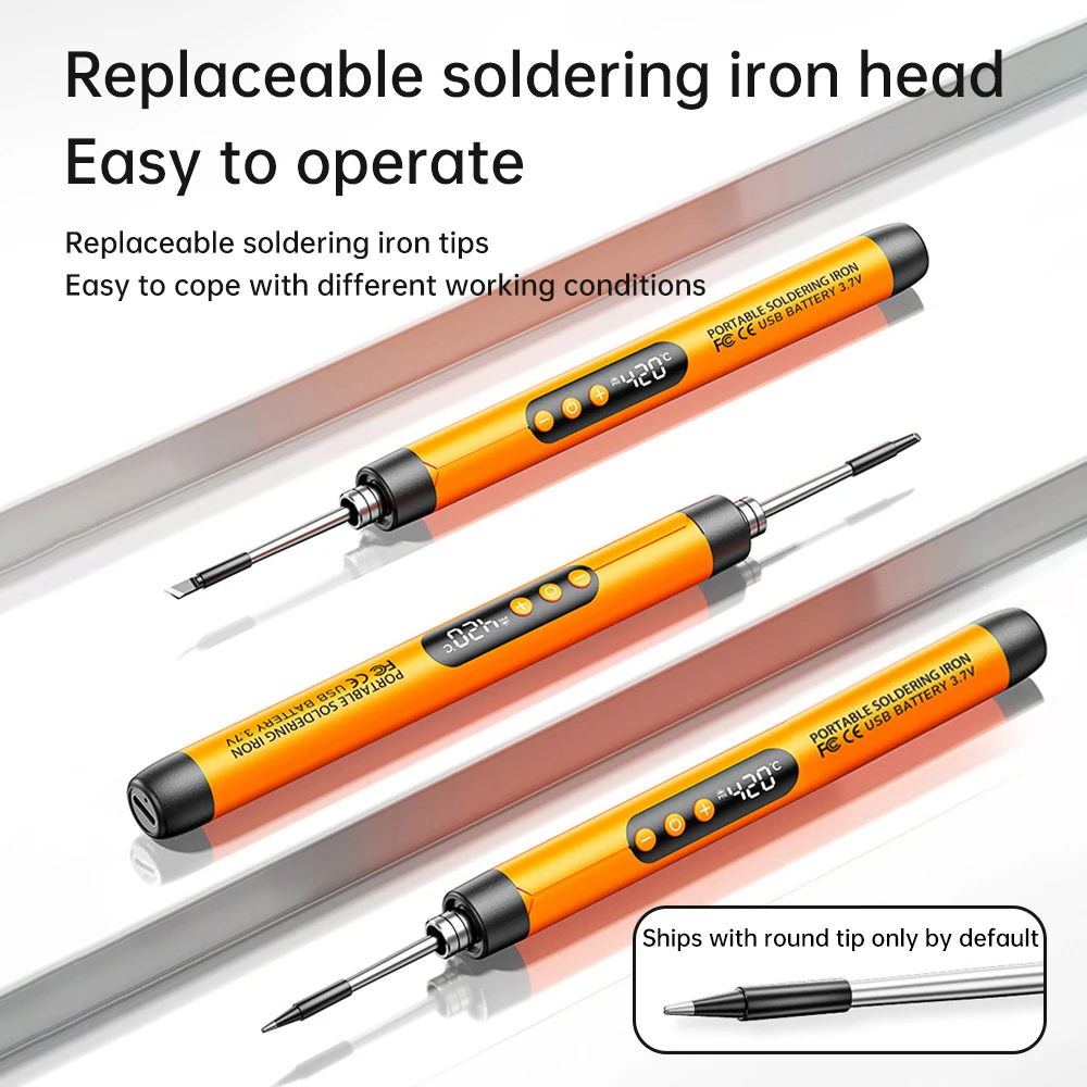 Soldador con pantalla digital USB, interfaz tipo C, mini juego de soldador 260-420 ℃ cinco cambios de temperatura - imagen 5