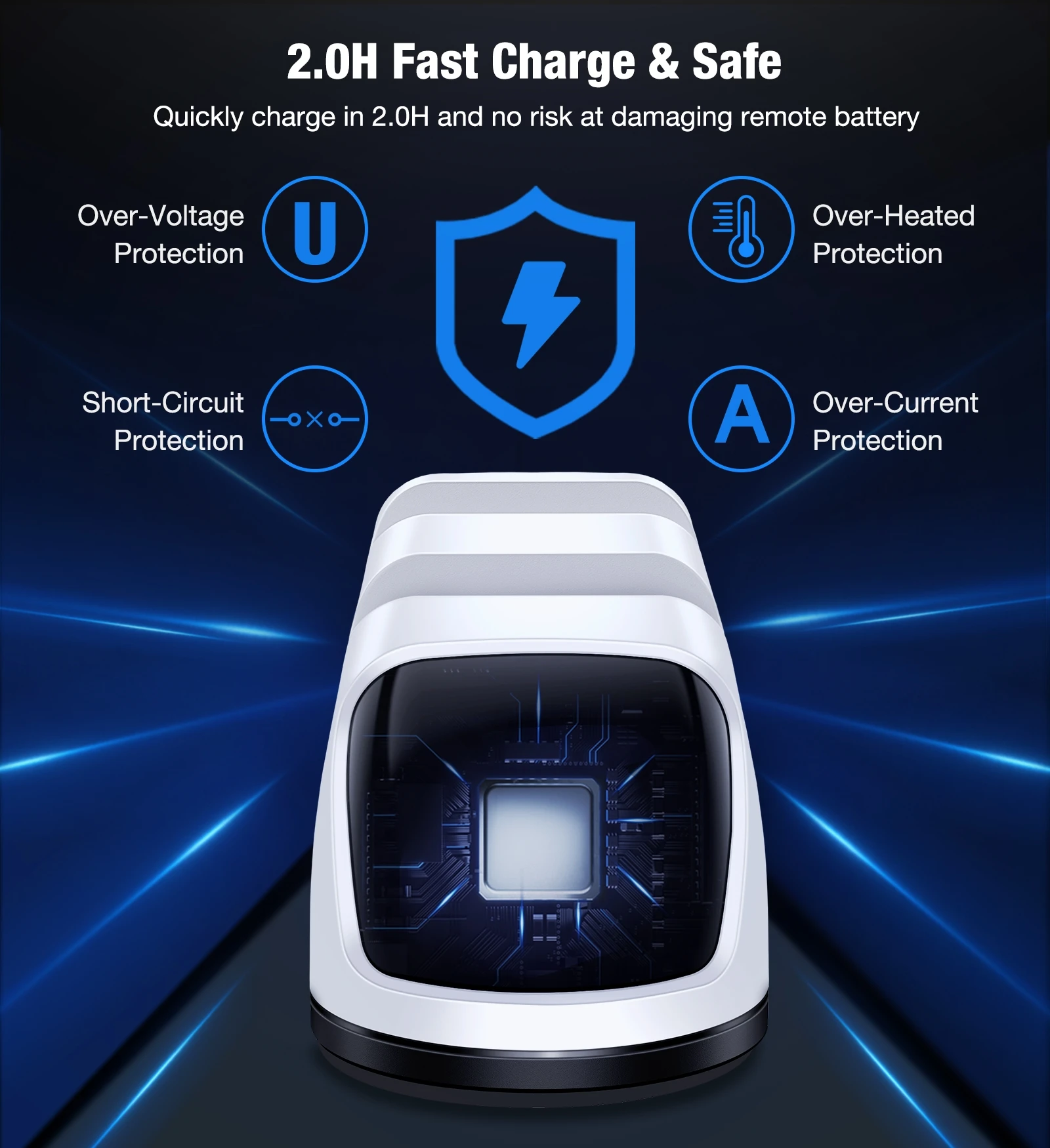 Estación de carga rápida Dual para Playstation 5, controlador de juego inalámbrico, Joystick, Power Dock para controladores de doble sentido - imagen 4