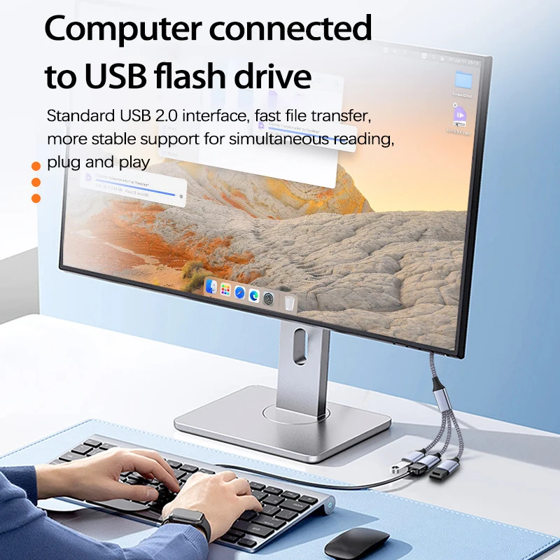 UTHAI YO3 USB uno a tres espaciador de expansión de base de expansión convertidor OTG multiinterfaz adaptador de concentrador de computadora móvil - imagen 3