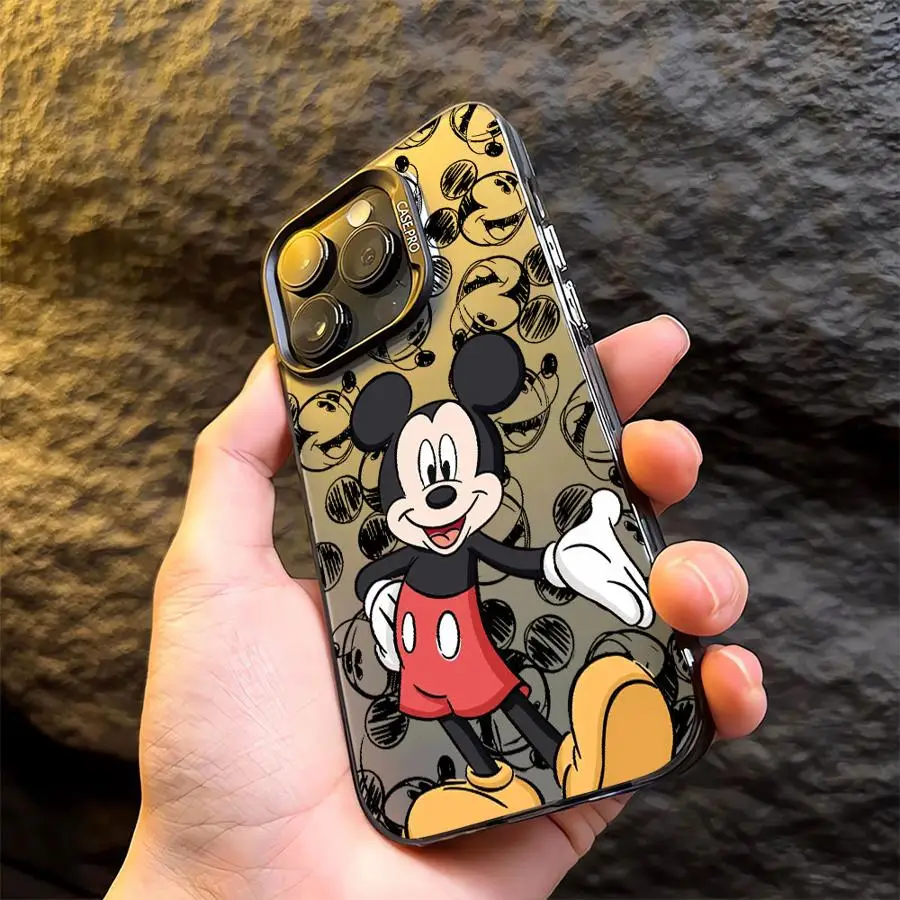 Funda de teléfono Disney Mickey Minnie pareja para Apple iPhone 16 11 Pro Max 16e 15 Plus XS Max X 13 12 Pro XR 14 Pro funda suave - imagen 2