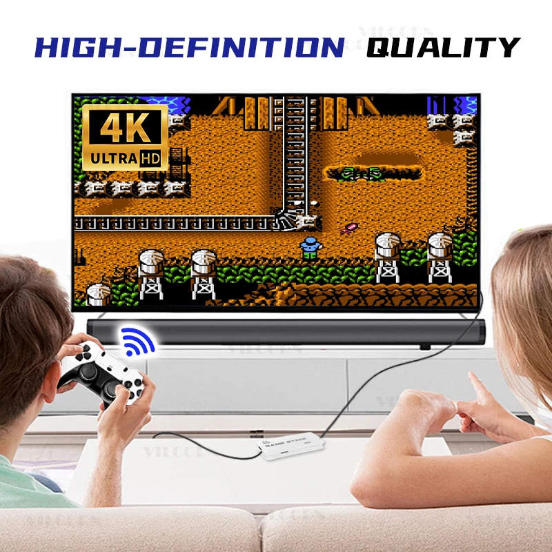 Consola de videojuegos Retro M15 Game Stick 4k TV, más de 20000 juegos de mesa familiares integrados, 23 emuladores para controladores inalámbricos Arcade PS1 - imagen 4