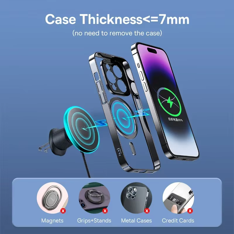Baseus Cargador Coche Magnético – Soporte Inalámbrico iPhone 16 - imagen 2