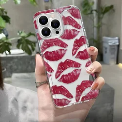 Funda de teléfono transparente KISS para iPhone 16 15 14 13 12 11 Pro Max 16 Plus, fundas duras a prueba de golpes