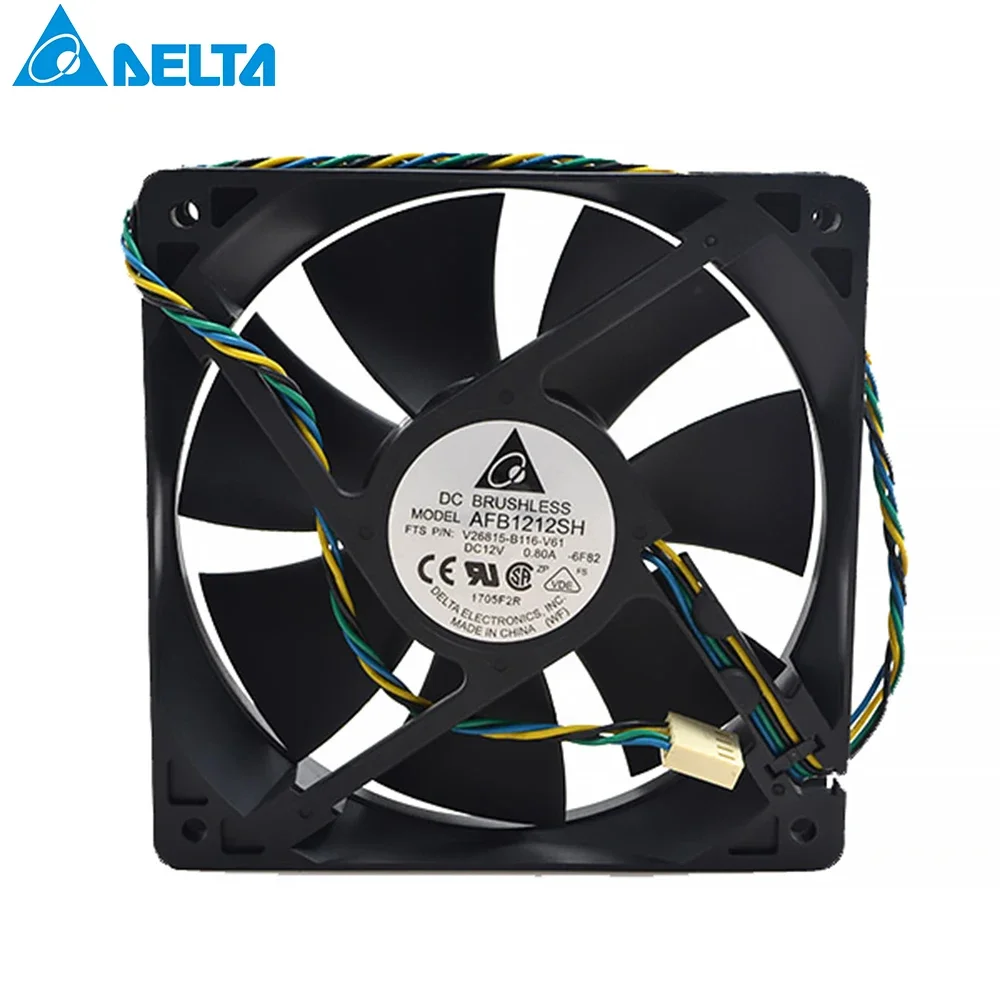 Ventilador de refrigeración para delta AFB1212SH, 4 pines, 12CM, 1225, 12025, 120x120x25mm, PWM, 4 cables, cc 12V, 0.80A, buena calidad - imagen 2