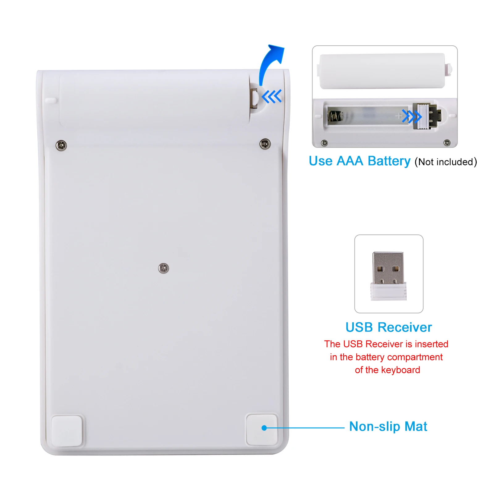 Lefon 2,4 GHz teclado digital inalámbrico Mini teclado numérico 18 teclas teclado blanco juego de ratón para computadora portátil PC - imagen 5