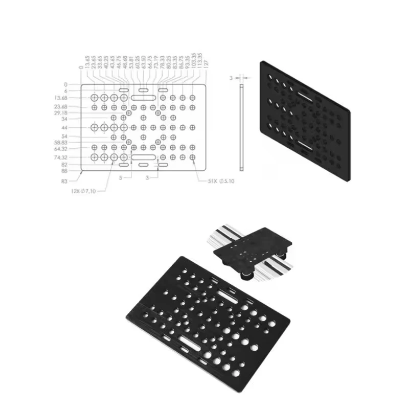Piezas de impresora 3D, juego de placa de pórtico con ranura en V de 20-80mm con 6 ruedas para Kit POM en V sólido con ranura en V de aluminio negro para piezas de máquinas CNC - imagen 5